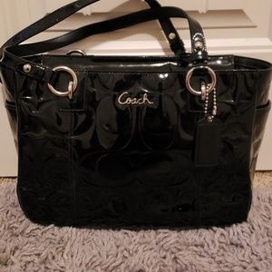 Black patent leather Coach purse